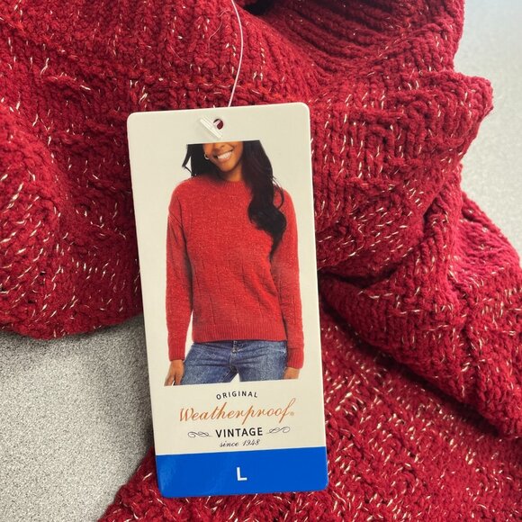NEW Weatherproof Vintage Women's L Knit Sweater Crewneck Shimmer - Picture 9 of 11